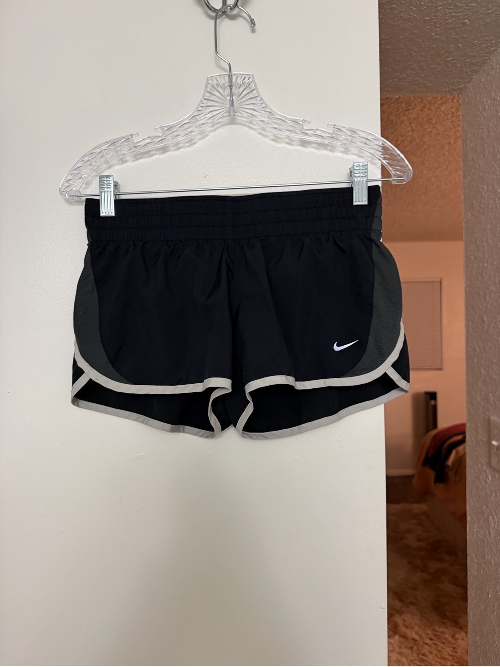 Nike Women’s Black Athletic Shorts with Gray Trim